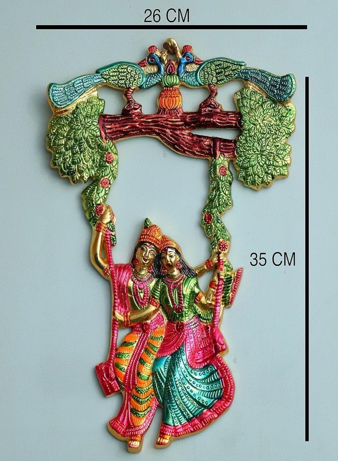 CHHARIYA CRAFTS Metal Radha Krishna Tree Jhula and Ganesha Wall Hanging Art Decorative Showpiece for Wall Decor, Festival Home Decor Pooja Room Temple & Gift for Family, Friends, Housewarming - Image 5